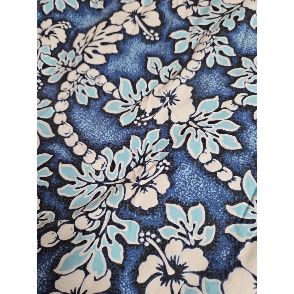 Vintage ONeill Hawaiian Shirt Blue Hibiscus Lei Aloha Floral Tropical 80s/90s XL